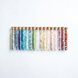 Gemstone chips  in a test tube
